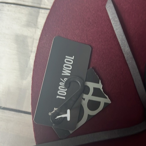 D&Y Burgundy Wool Wide Brim Floppy Hat - Picture 9 of 10